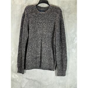 LUCKY BRAND Men's Charcoal Marled Knit Crewneck Pullover Sweater SZ L